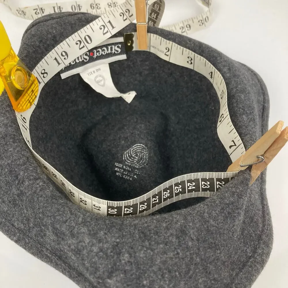 VTG Street Smart Betmar Cloche Wool Hat Women Heathered Gray Bucket Bell Bow USA